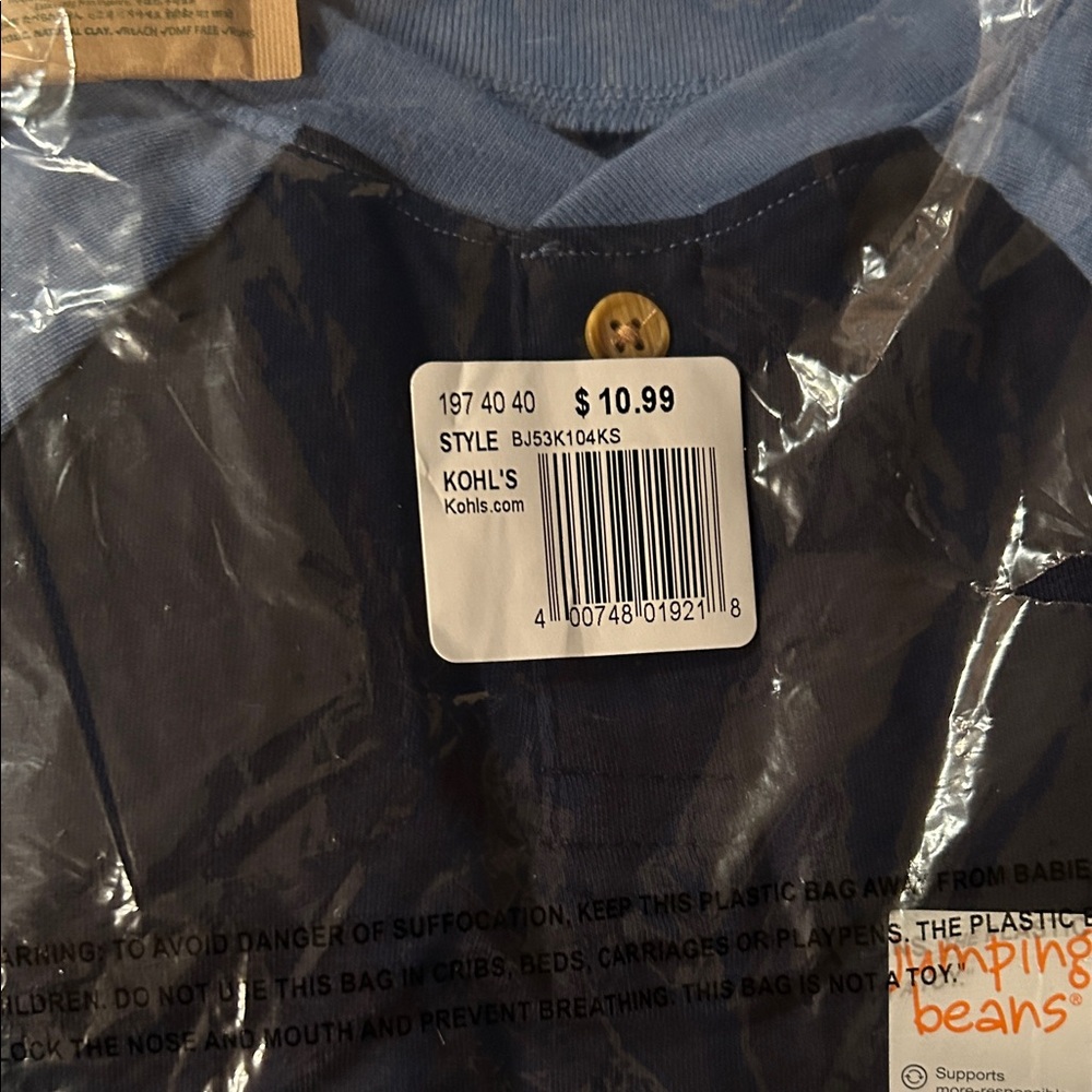 Jumping Beans Blue and Black Long Sleeve Tee